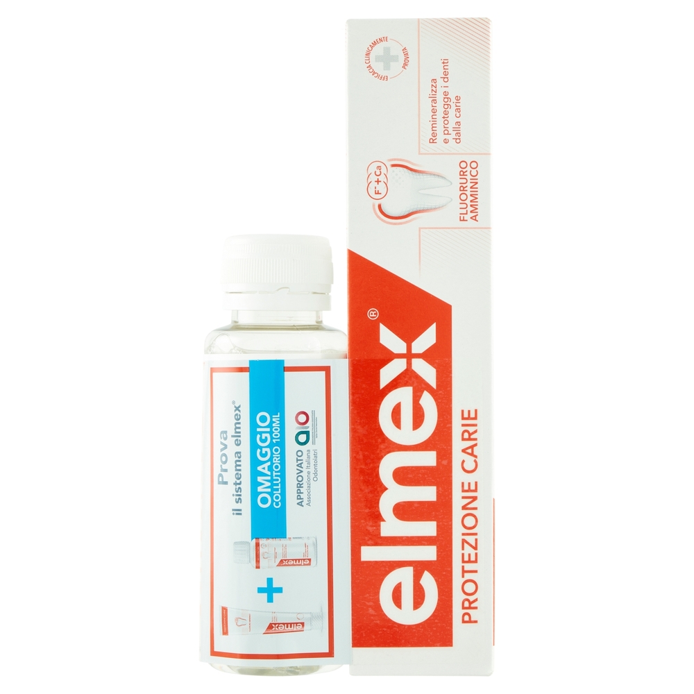 elmex Protezione Carie kit dentifricio 75 ml e collutorio 100 ml